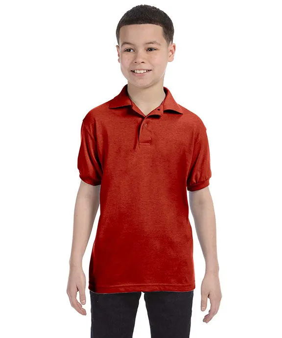 054Y - Hanes Youth 50/50 EcoSmart® Jersey Knit Polo Shirt