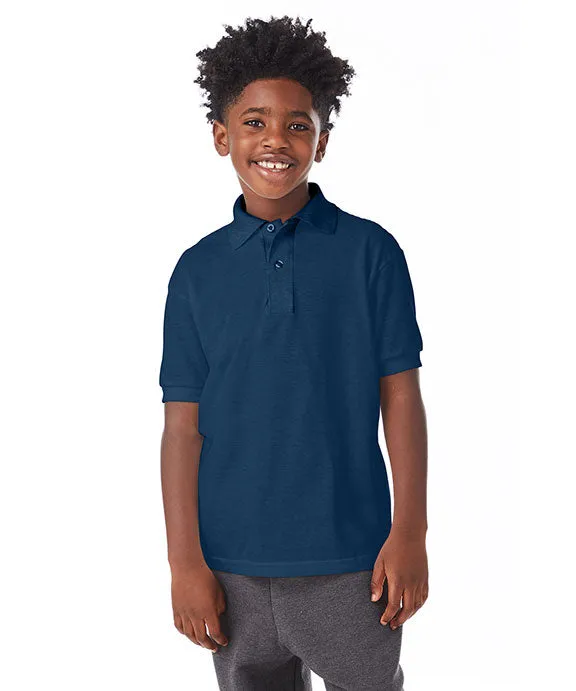 054Y - Hanes Youth 50/50 EcoSmart® Jersey Knit Polo Shirt