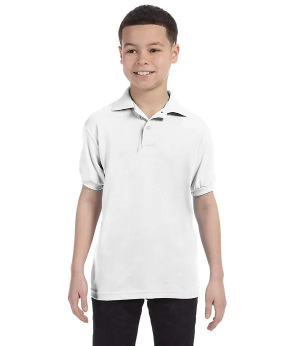 054Y - Hanes Youth 50/50 EcoSmart® Jersey Knit Polo Shirt