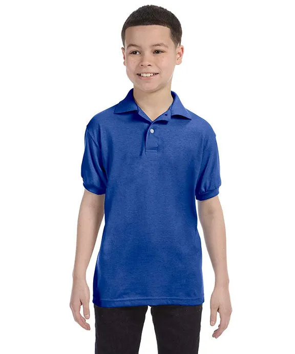 054Y - Hanes Youth 50/50 EcoSmart® Jersey Knit Polo Shirt