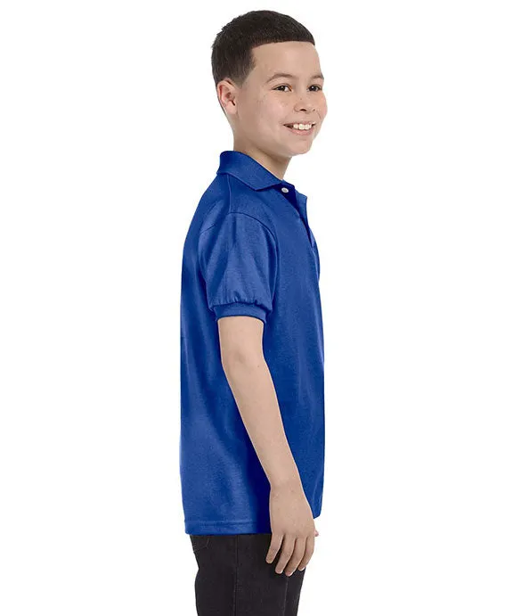054Y - Hanes Youth 50/50 EcoSmart® Jersey Knit Polo Shirt