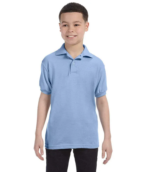 054Y - Hanes Youth 50/50 EcoSmart® Jersey Knit Polo Shirt