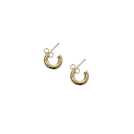 14K Gold Dipped Thick Huggie Post Earrings
