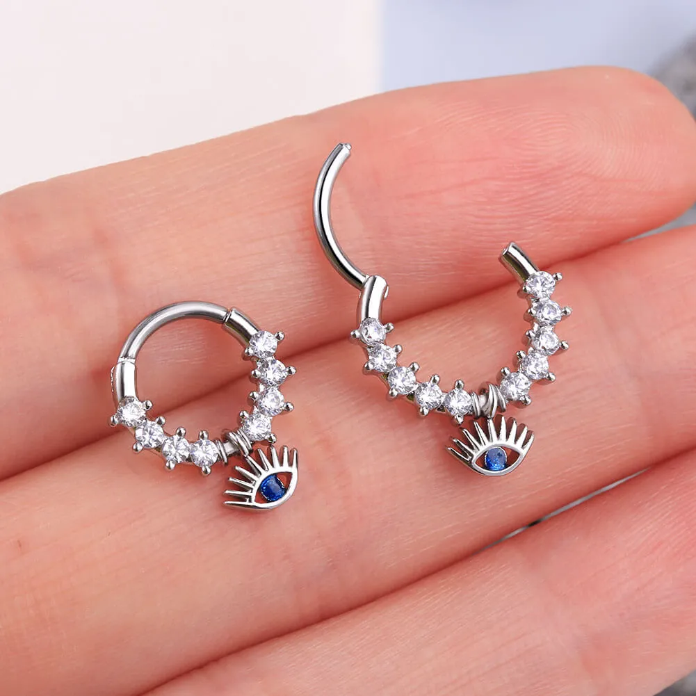 16G Eye Shape Evil Eye Septum Ring Helix Earrings