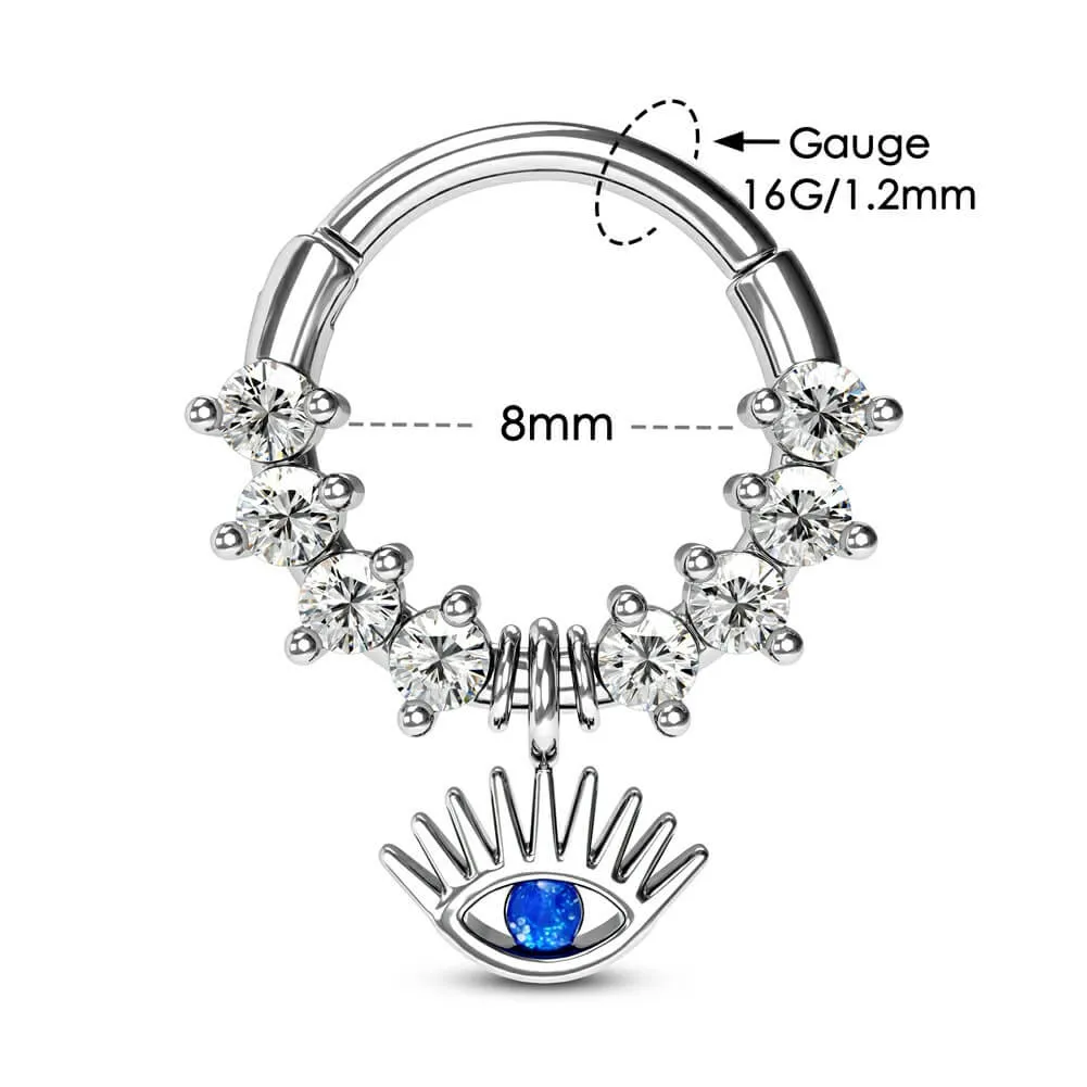 16G Eye Shape Evil Eye Septum Ring Helix Earrings