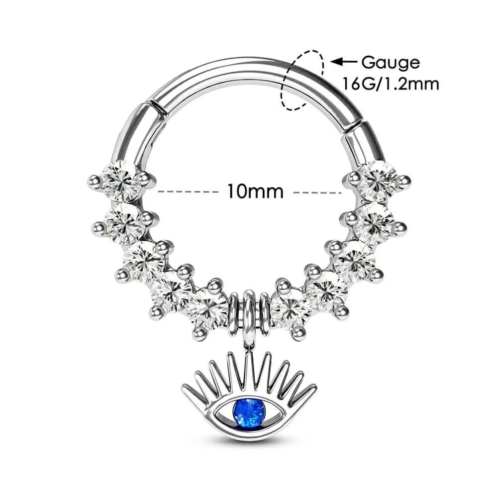 16G Eye Shape Evil Eye Septum Ring Helix Earrings
