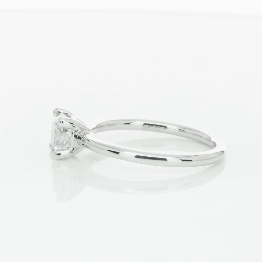 18ct White Gold 1.00ct Cushion Cut Diamond Melba Ring
