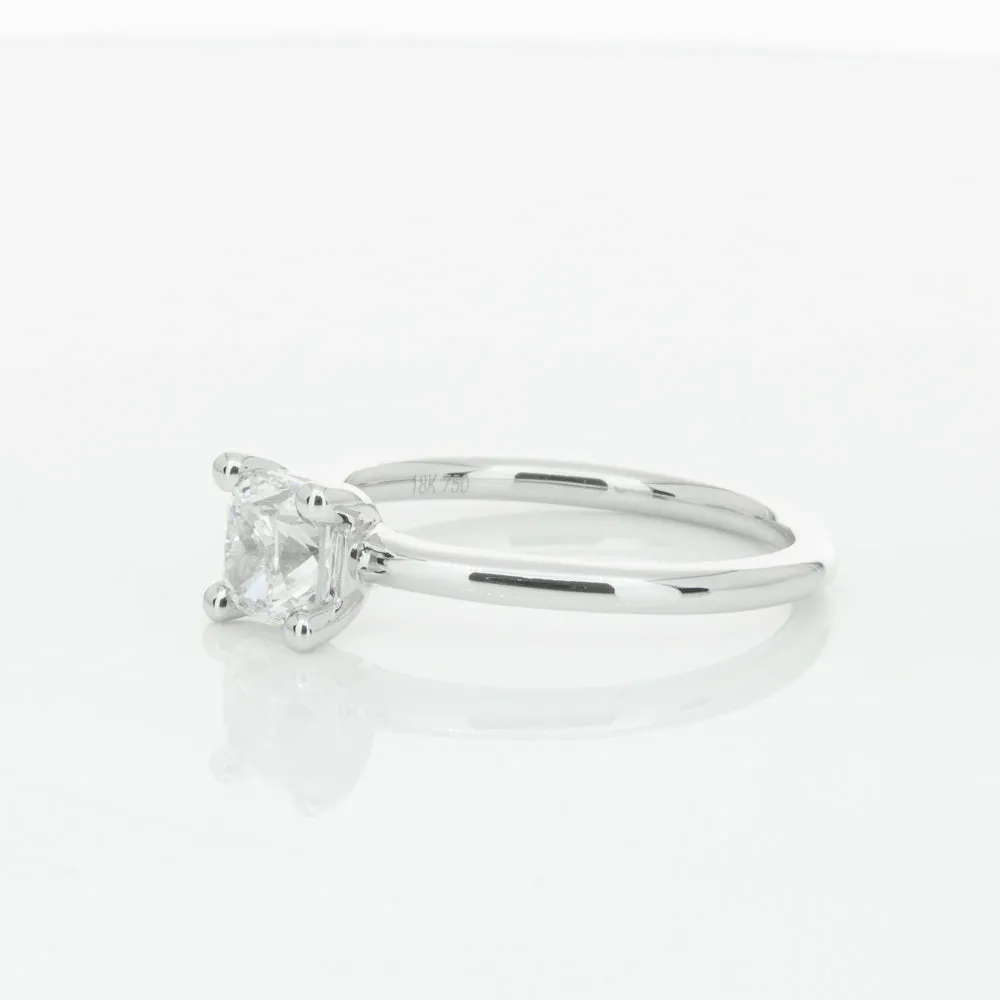 18ct White Gold 1.00ct Cushion Cut Diamond Melba Ring