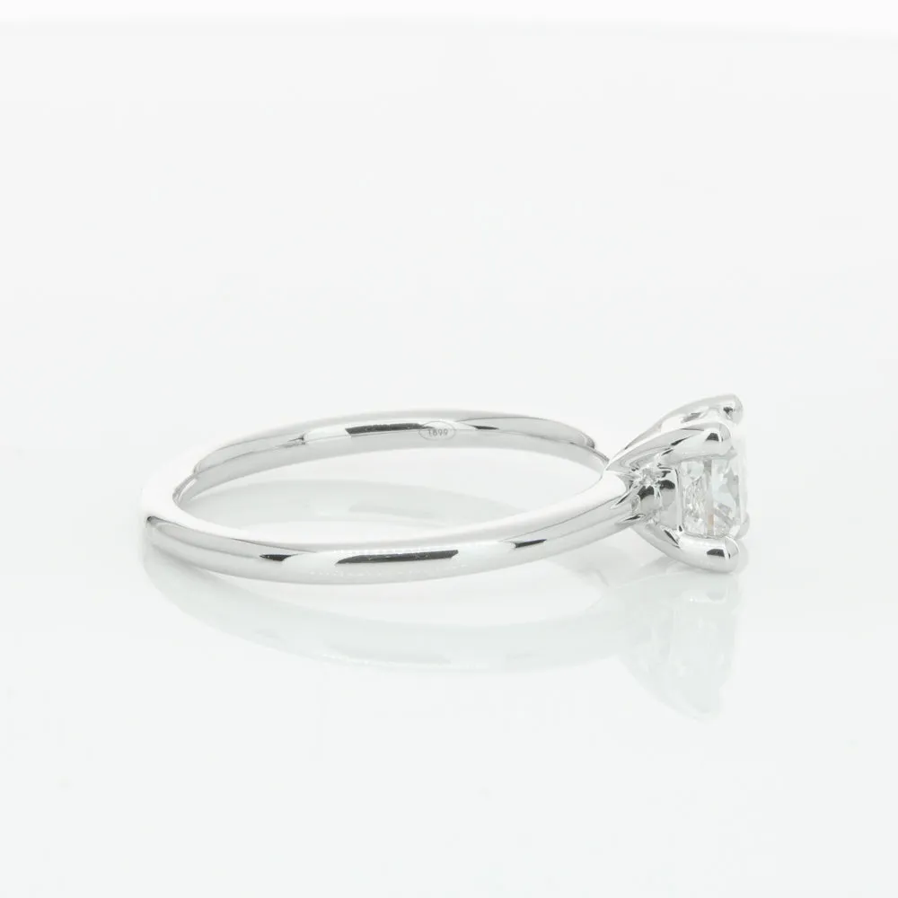 18ct White Gold 1.00ct Cushion Cut Diamond Melba Ring