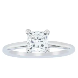 18ct White Gold 1.00ct Cushion Cut Diamond Melba Ring