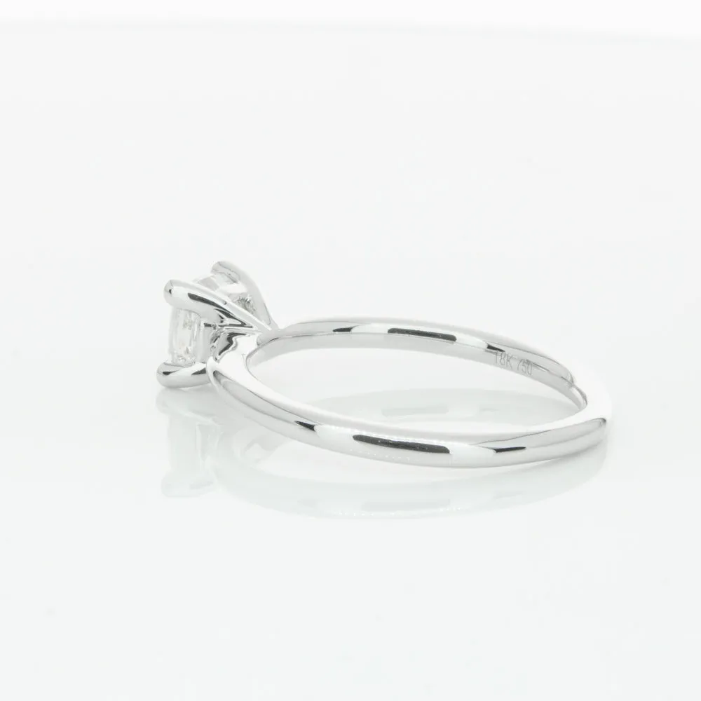 18ct White Gold 1.00ct Cushion Cut Diamond Melba Ring