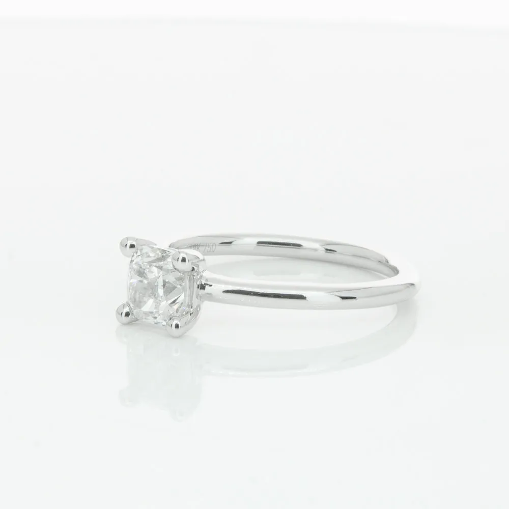18ct White Gold 1.00ct Cushion Cut Diamond Melba Ring