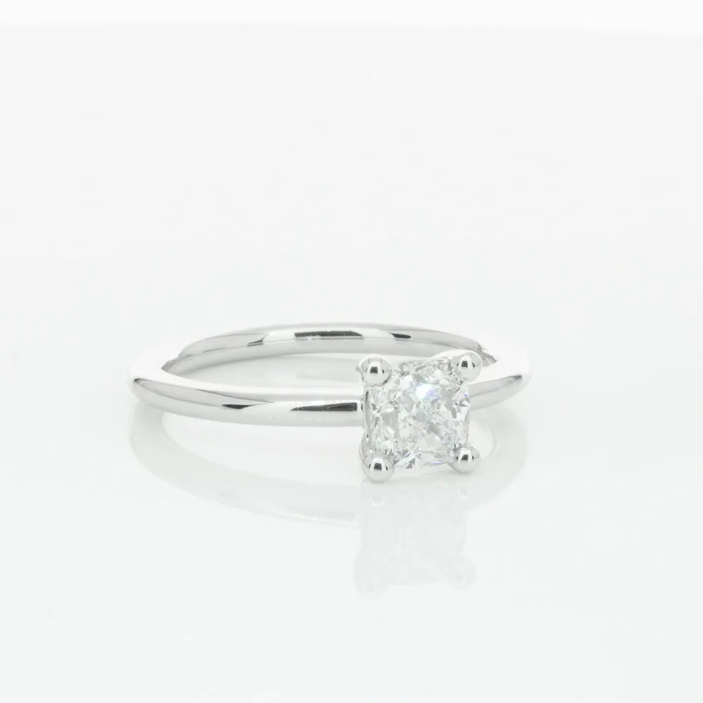 18ct White Gold 1.00ct Cushion Cut Diamond Melba Ring