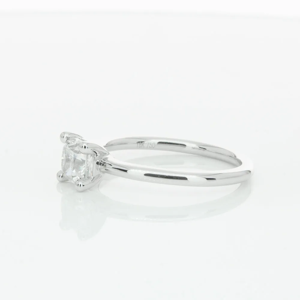 18ct White Gold 1.00ct Cushion Cut Diamond Melba Ring