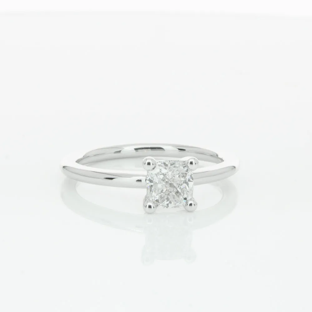 18ct White Gold 1.00ct Cushion Cut Diamond Melba Ring