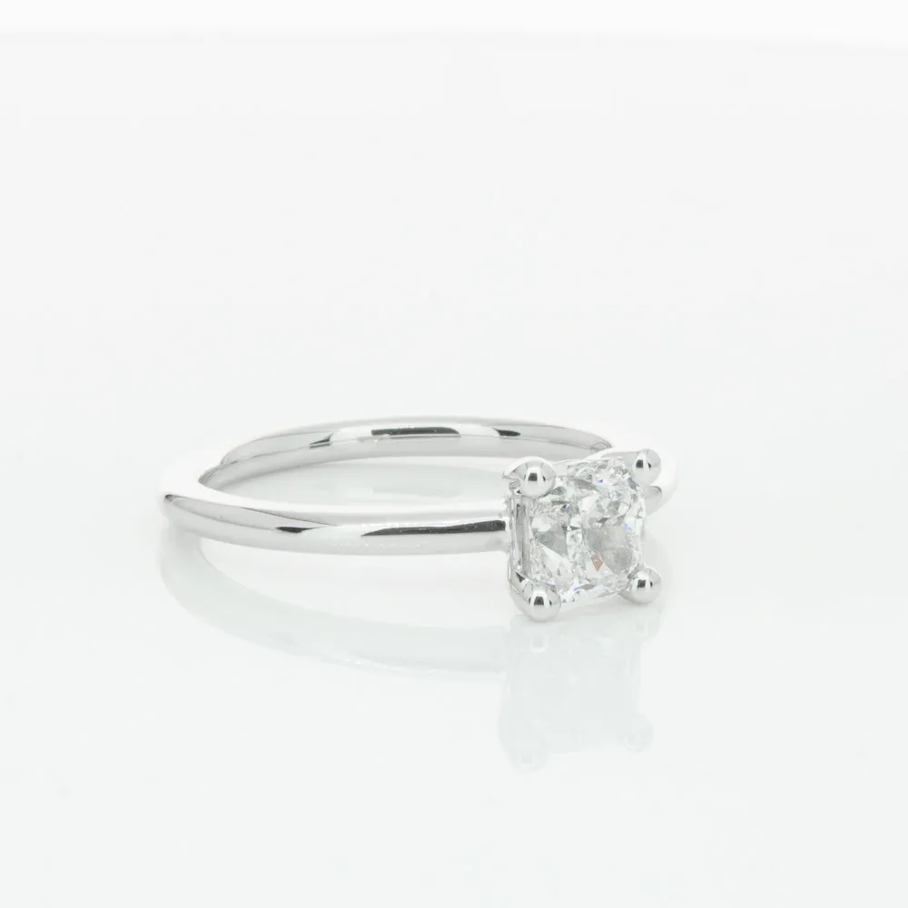 18ct White Gold 1.00ct Cushion Cut Diamond Melba Ring