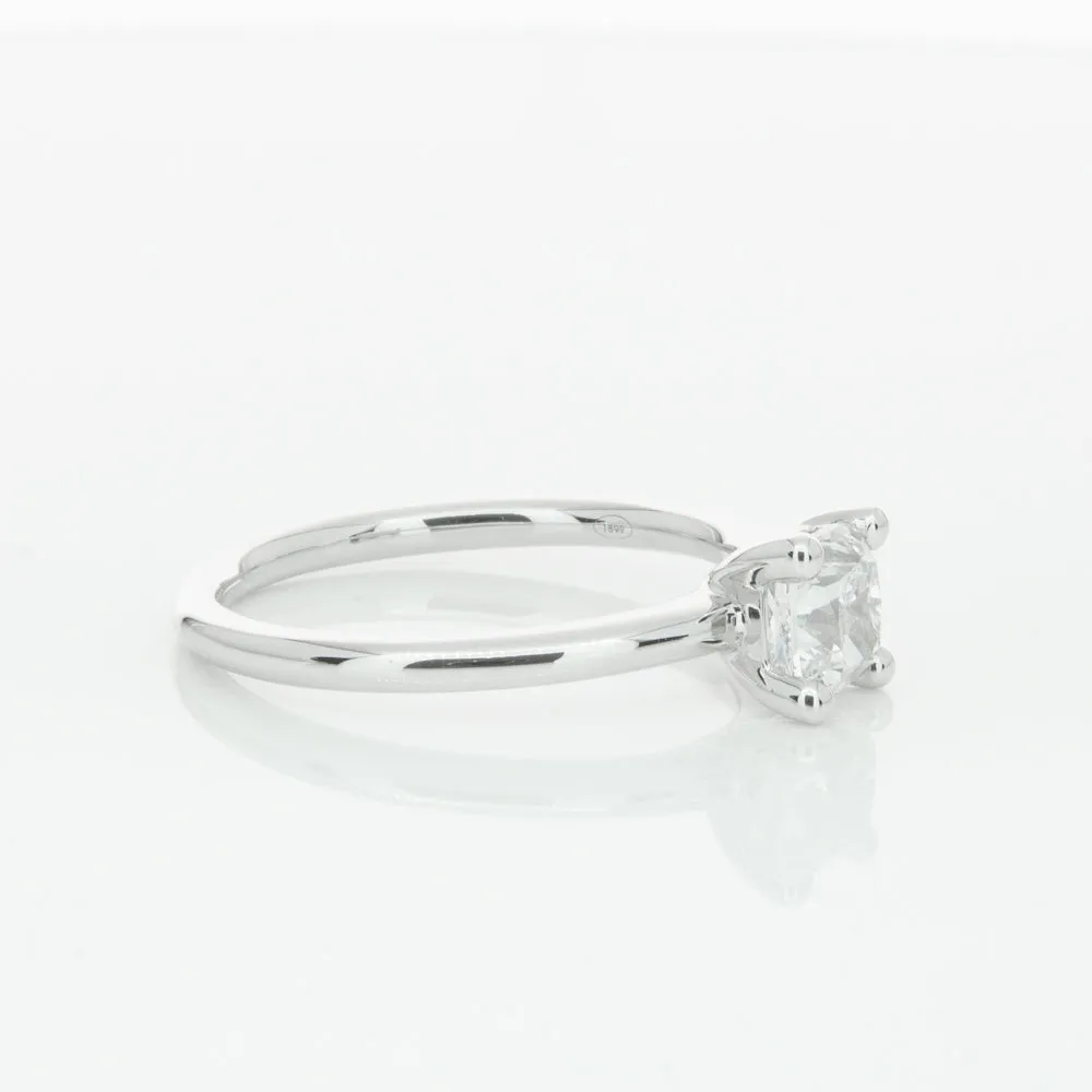 18ct White Gold 1.00ct Cushion Cut Diamond Melba Ring