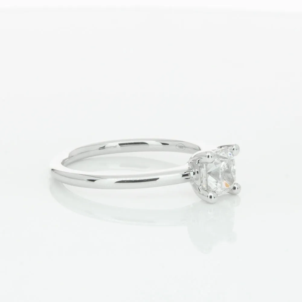 18ct White Gold 1.00ct Cushion Cut Diamond Melba Ring