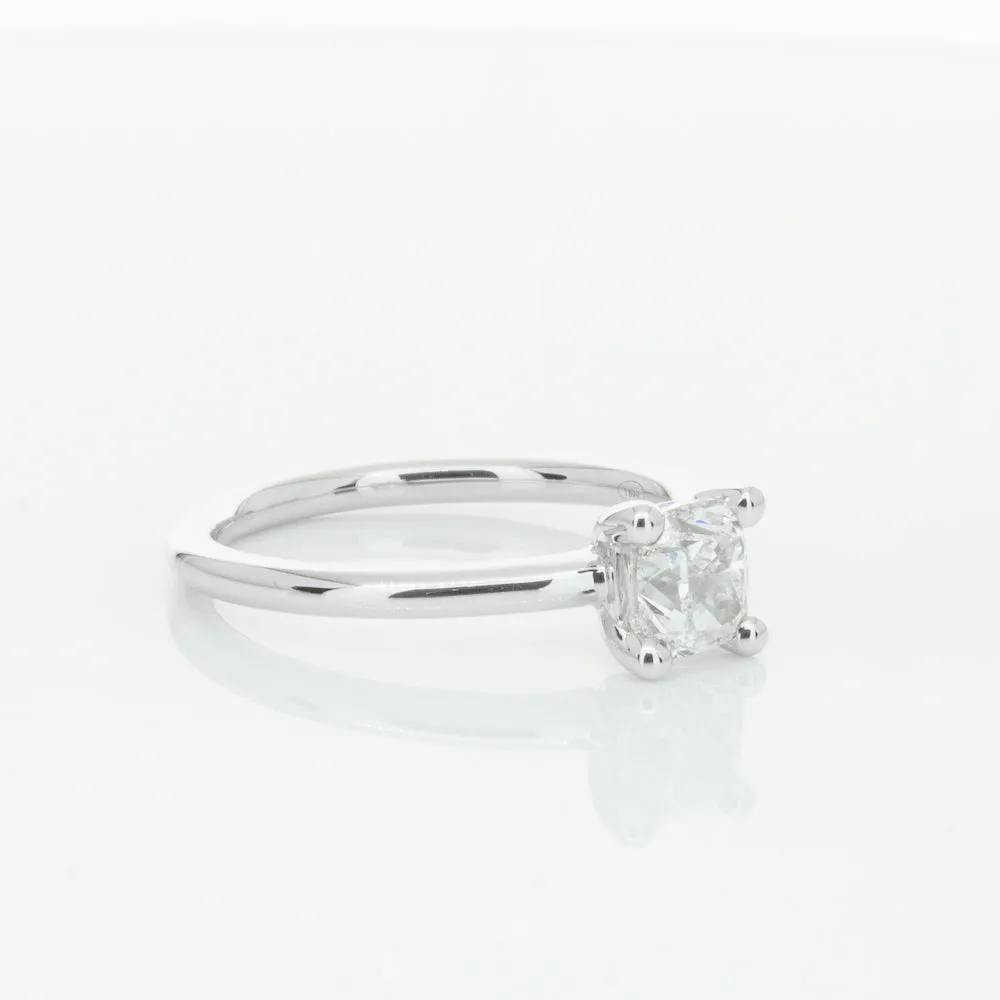 18ct White Gold 1.00ct Cushion Cut Diamond Melba Ring
