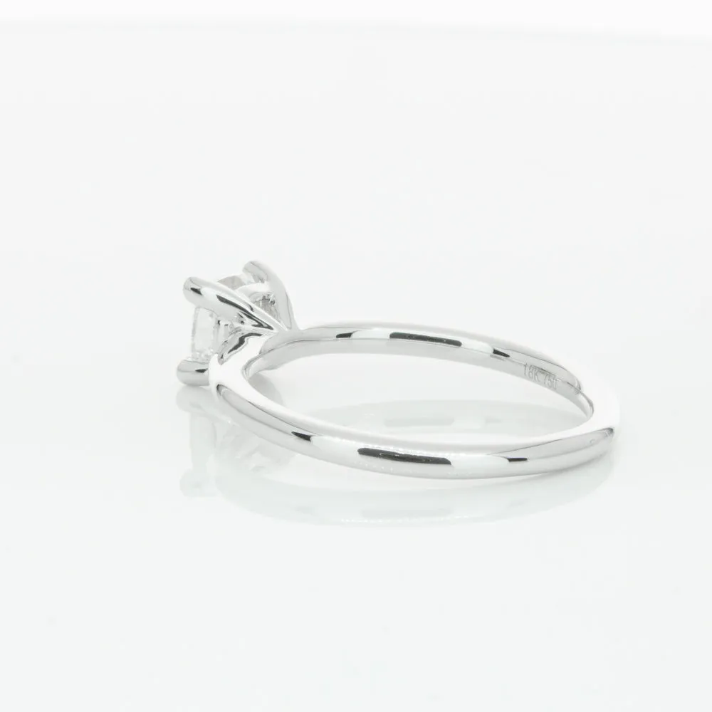 18ct White Gold 1.00ct Cushion Cut Diamond Melba Ring