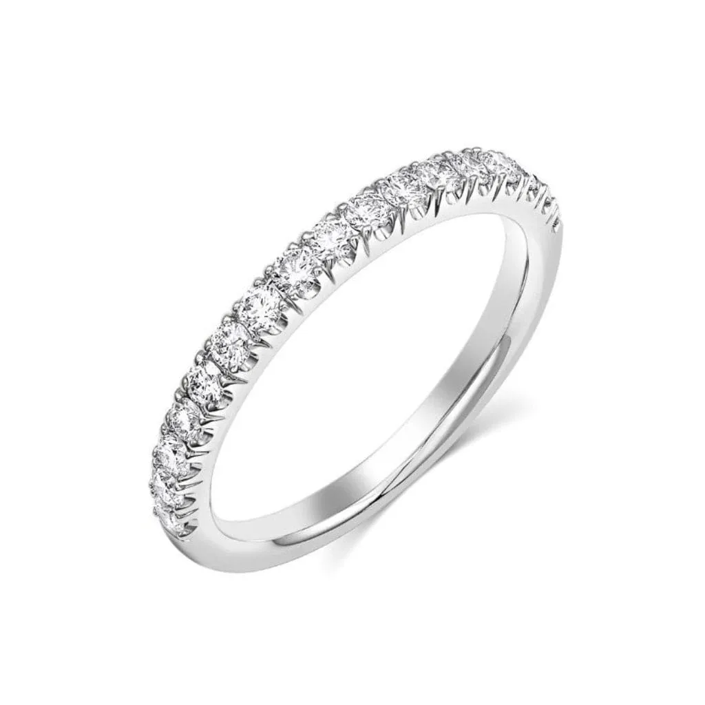 18kt White Gold 0.44ctw Half Pavè Band