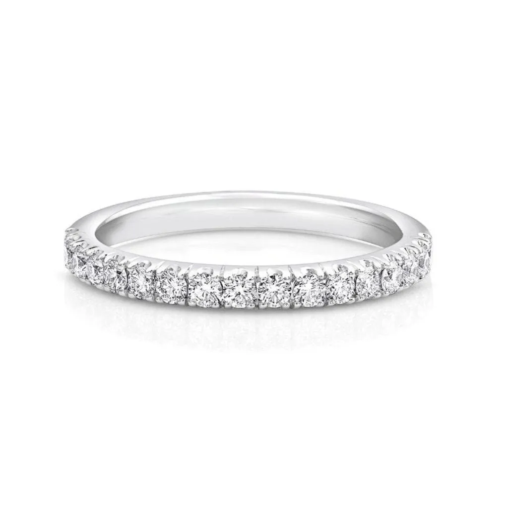 18kt White Gold 0.44ctw Half Pavè Band