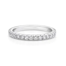 18kt White Gold 0.44ctw Half Pavè Band
