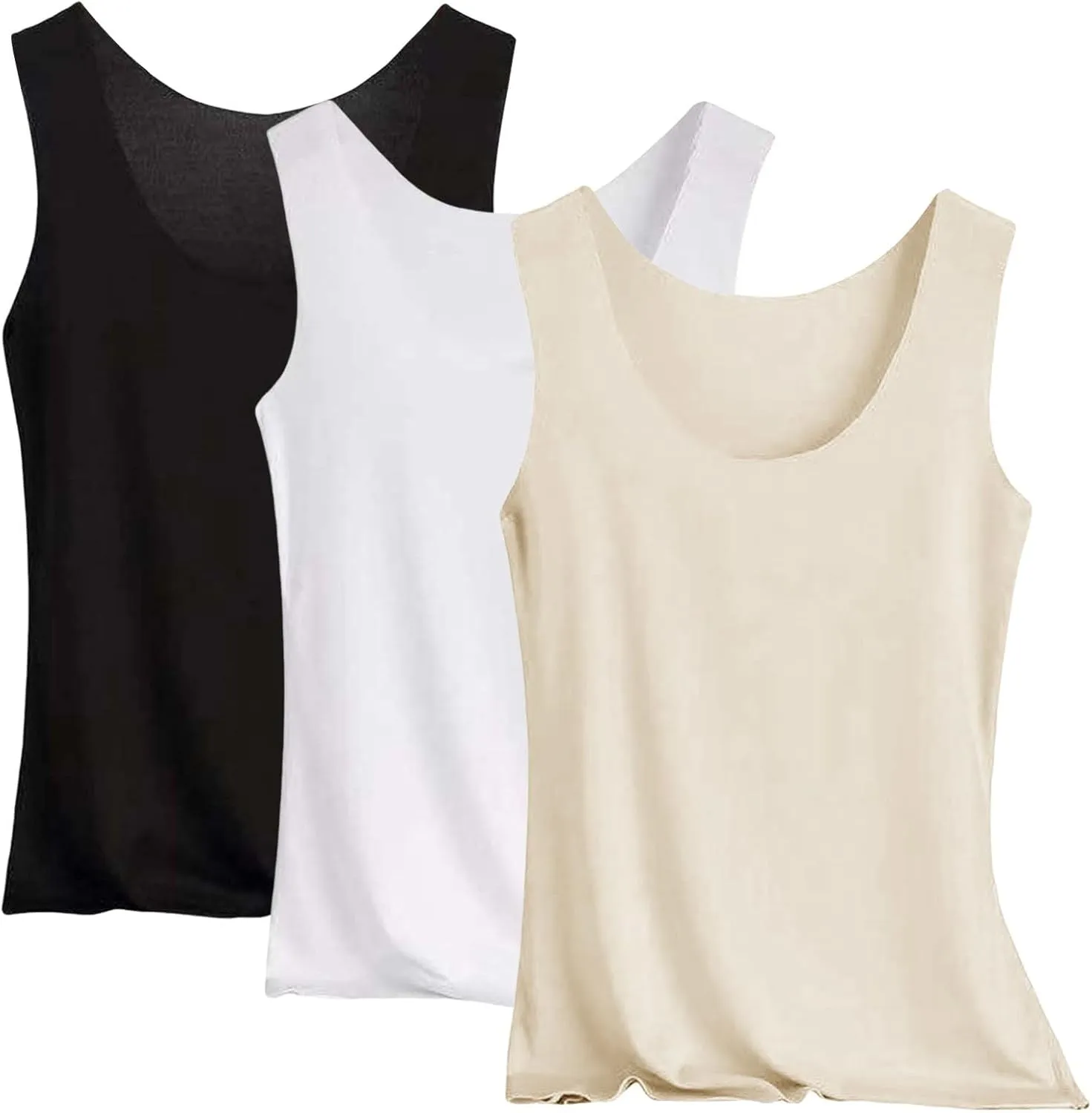 3 Pack Tank Top for Women 2025 Sleeveless U Neck Summer Causal Loose Fit Tops Basic Flowy Comfy Long Shirts Blouse