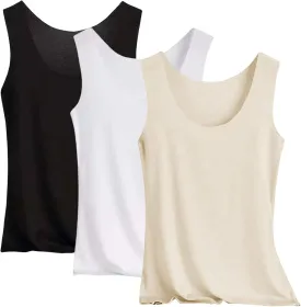 3 Pack Tank Top for Women 2025 Sleeveless U Neck Summer Causal Loose Fit Tops Basic Flowy Comfy Long Shirts Blouse