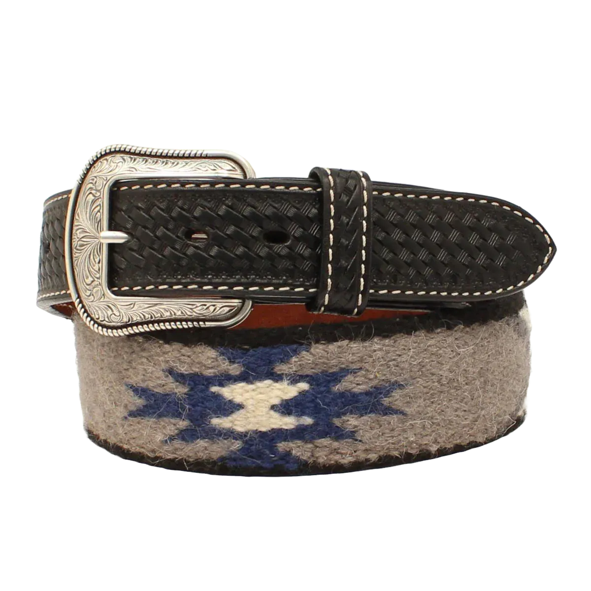 3D Belt Men's Wool Blanket Leather Basket Weave Western Belt D100013201