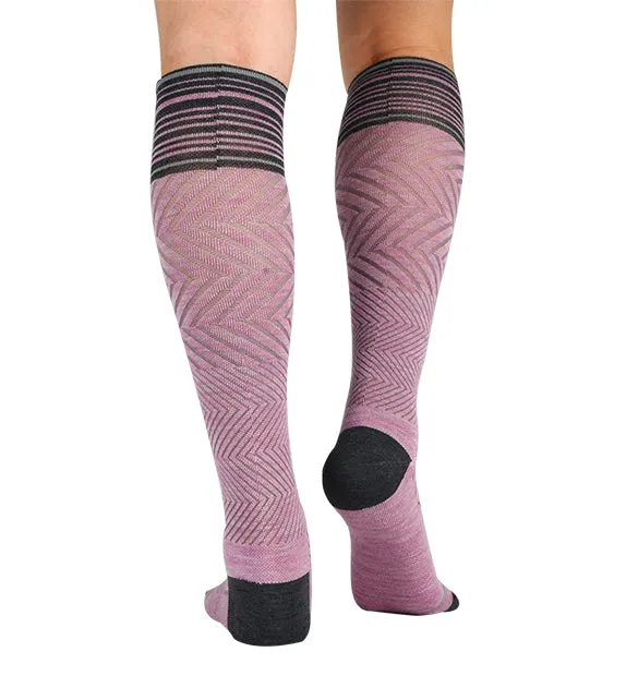 76% Rich Merino Wool Everyday Compression Socks (15-20mmHg) - Zig-Zag- 2 Pack
