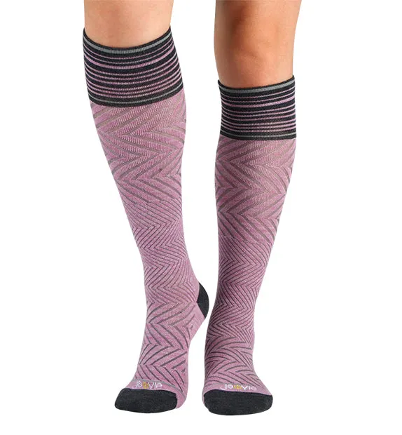 76% Rich Merino Wool Everyday Compression Socks (15-20mmHg) - Zig-Zag- 2 Pack
