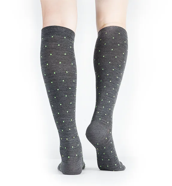 80% Rich Merino Wool Everyday Compression Socks (15-20mmHg) - Pin Dots