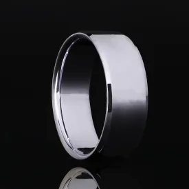 8mm Beveled Platinum Ring