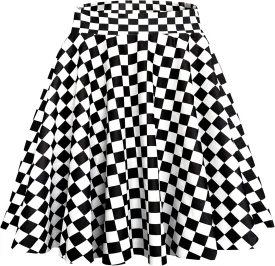 Afibi Casual Mini Stretch Waist Flared Plain Pleated Skater Skirt