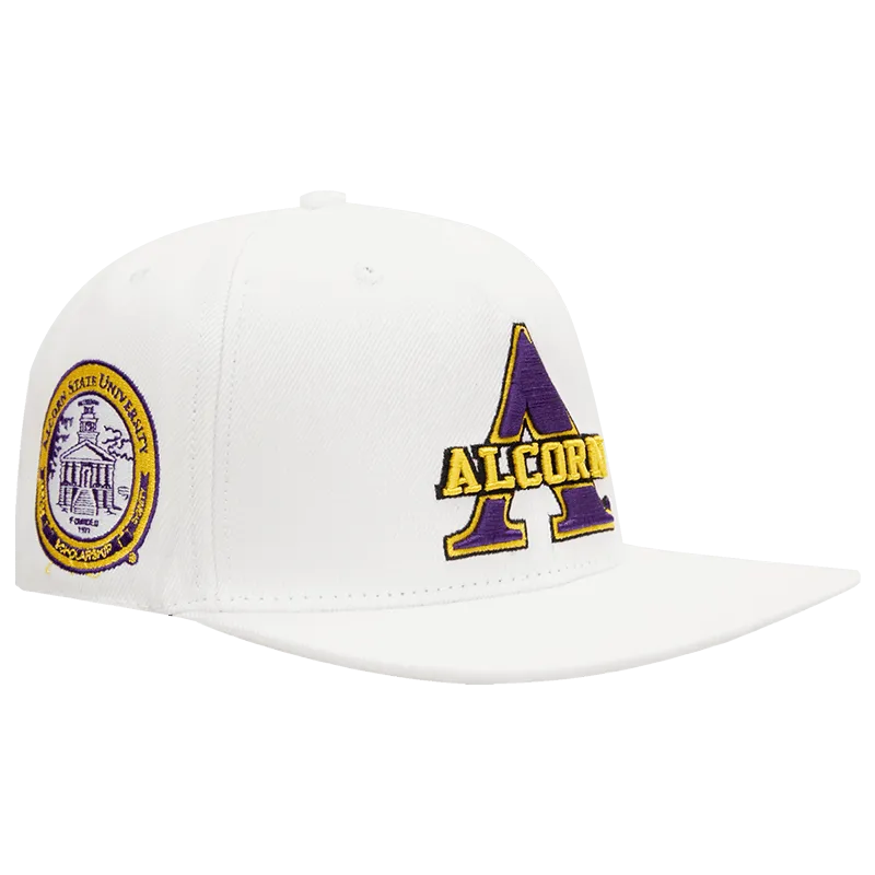 ALCORN STATE UNIVERSITY CLASSIC UNISEX WOOL SNAPBACK HAT (WHITE)