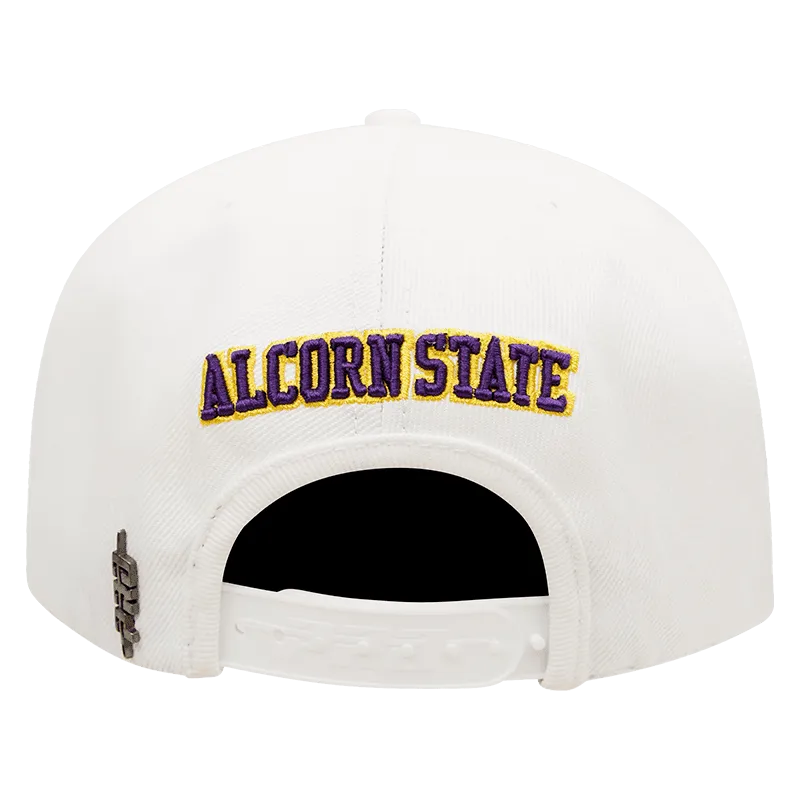ALCORN STATE UNIVERSITY CLASSIC UNISEX WOOL SNAPBACK HAT (WHITE)