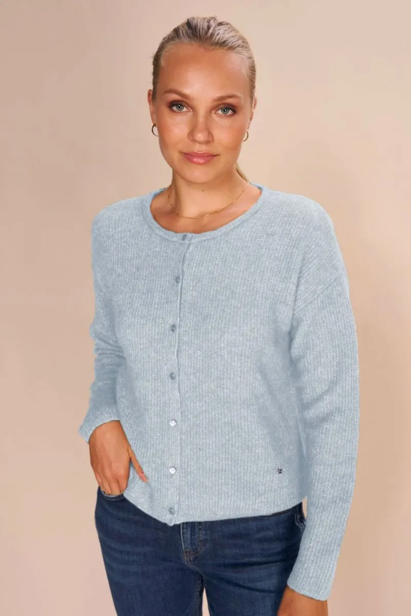 Almine Knit Cardigan | Cashmere Blue | Strik fra Mos Mosh