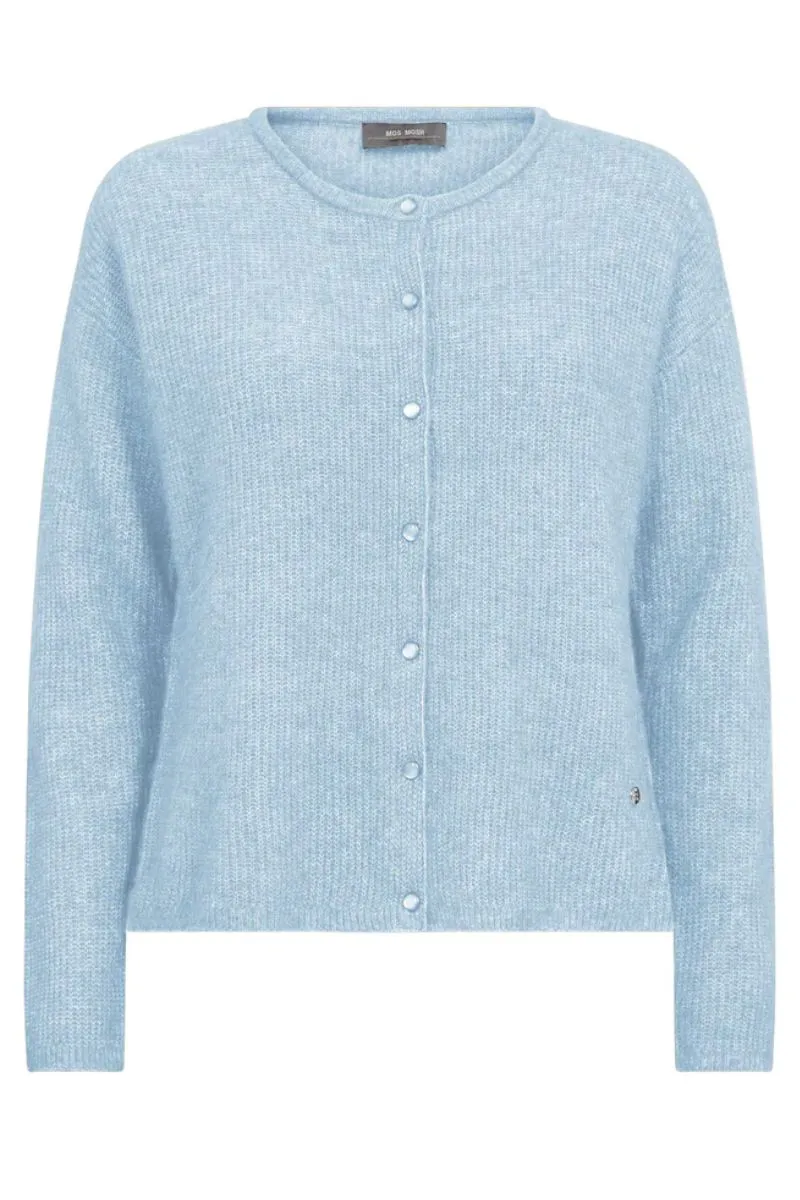 Almine Knit Cardigan | Cashmere Blue | Strik fra Mos Mosh