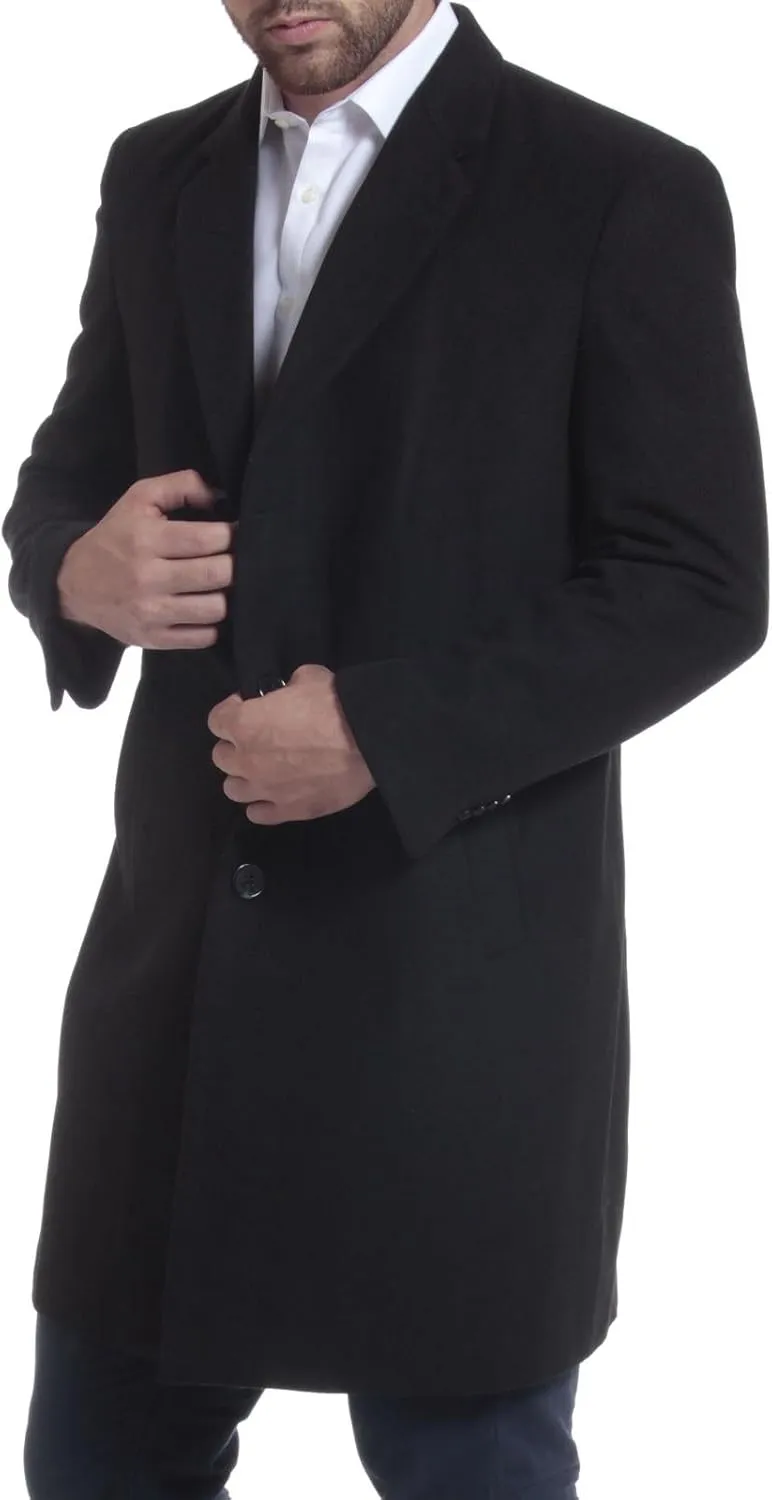 Alpine Swiss Luke Mens 3 Button Tailored Wool 37" Walker Car Coat