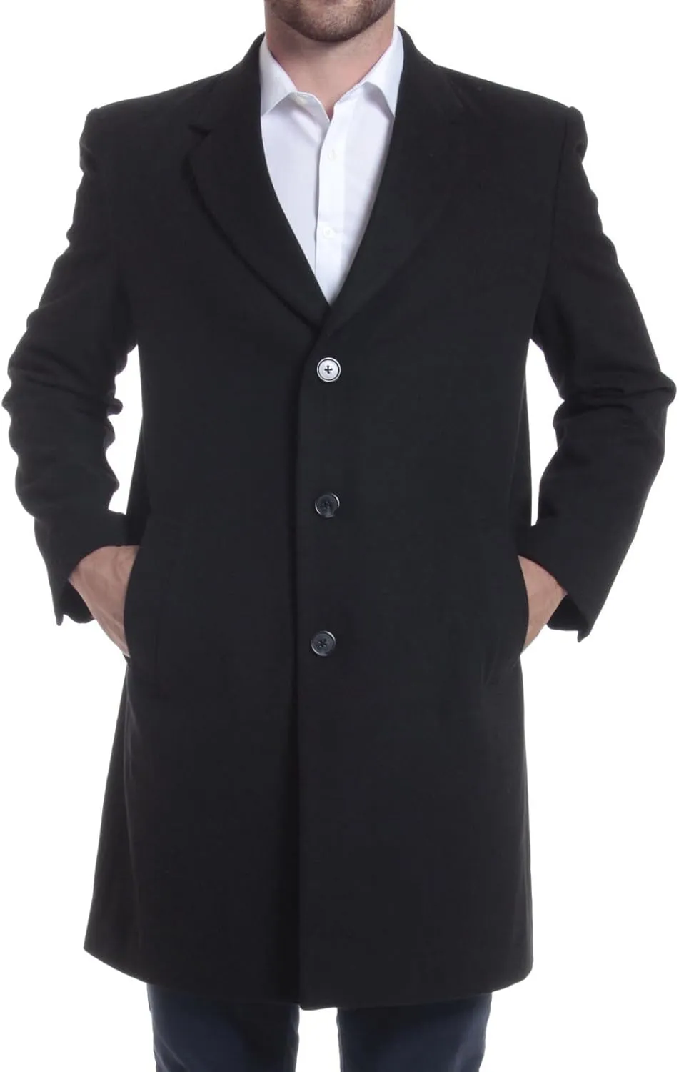 Alpine Swiss Luke Mens 3 Button Tailored Wool 37" Walker Car Coat