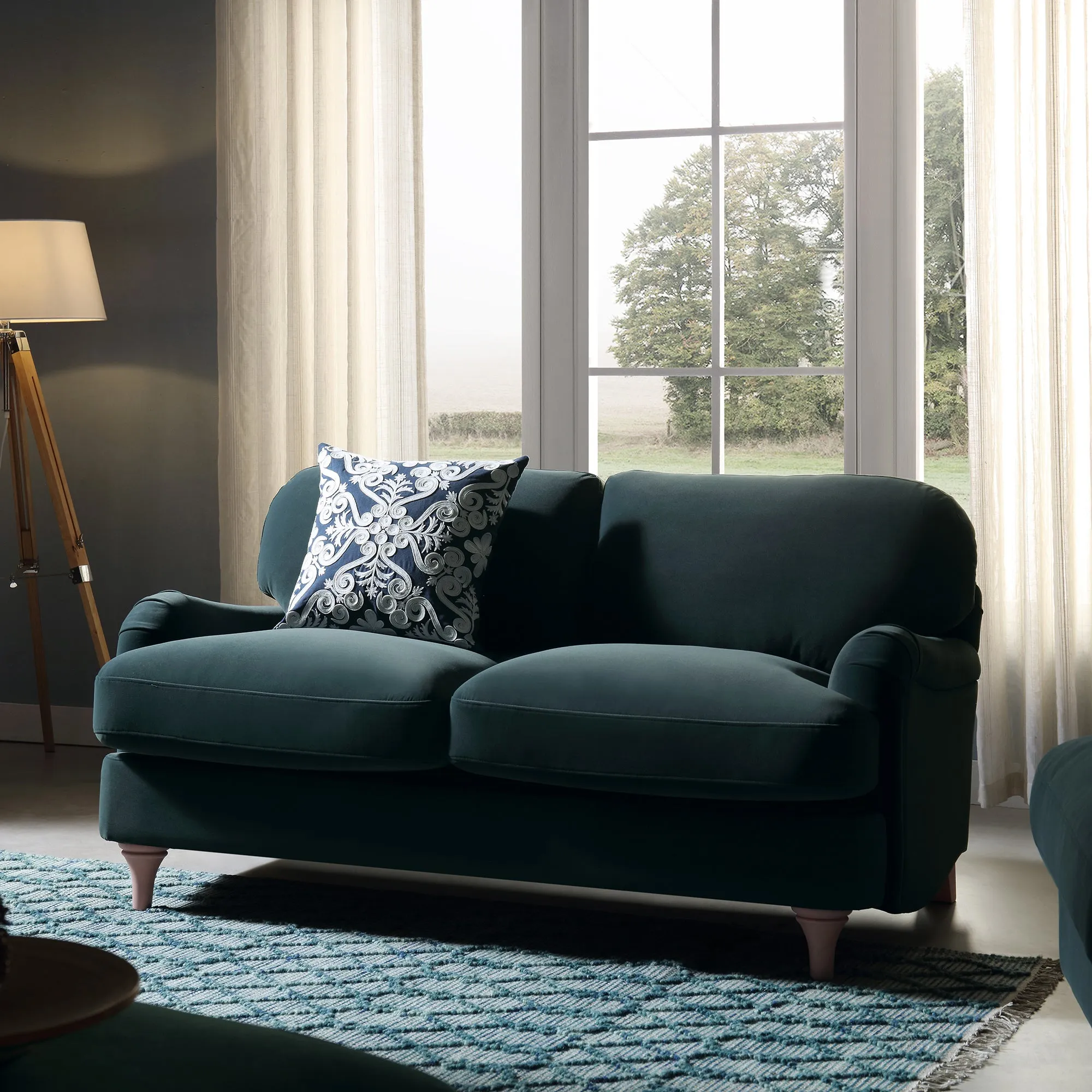 Premium Handwoven Avanti Bobble Wool Rug in Aquamarine Color
