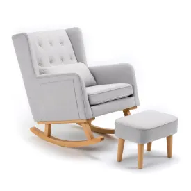 Babymore Lux Nursing Chair with Stool - Grey