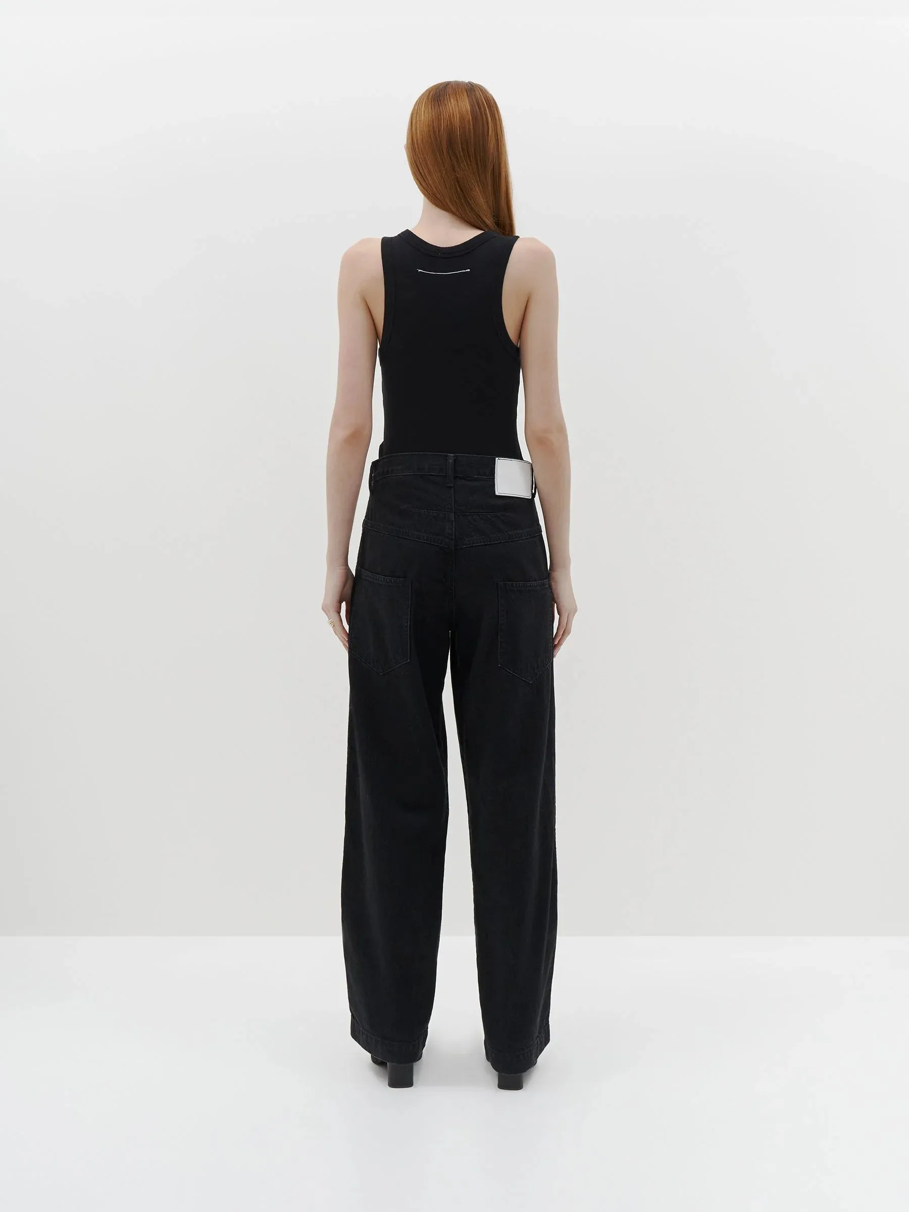 Bassike Slim Superfine Rib Tank - Black