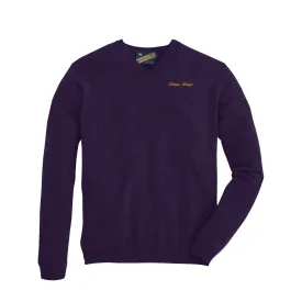 Baton Rouge Town Script James Cashmere V NECK - Loganberry