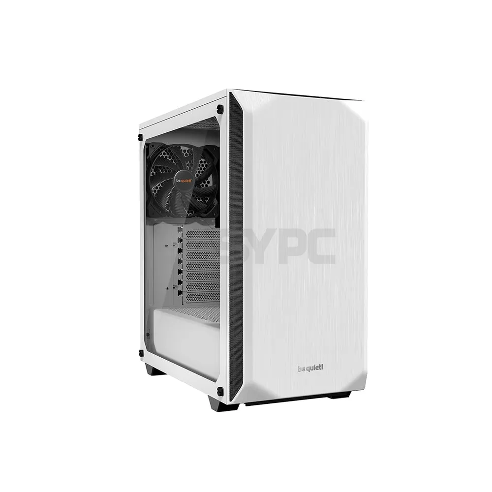 BeQuiet Pure Base 500 Tempered Glass, 2x 140mm Fans Window Black, White & Metallic Gray, Two Preinstalled Pure Wings 2 140mm fans Mid-Tower Case 4JTP