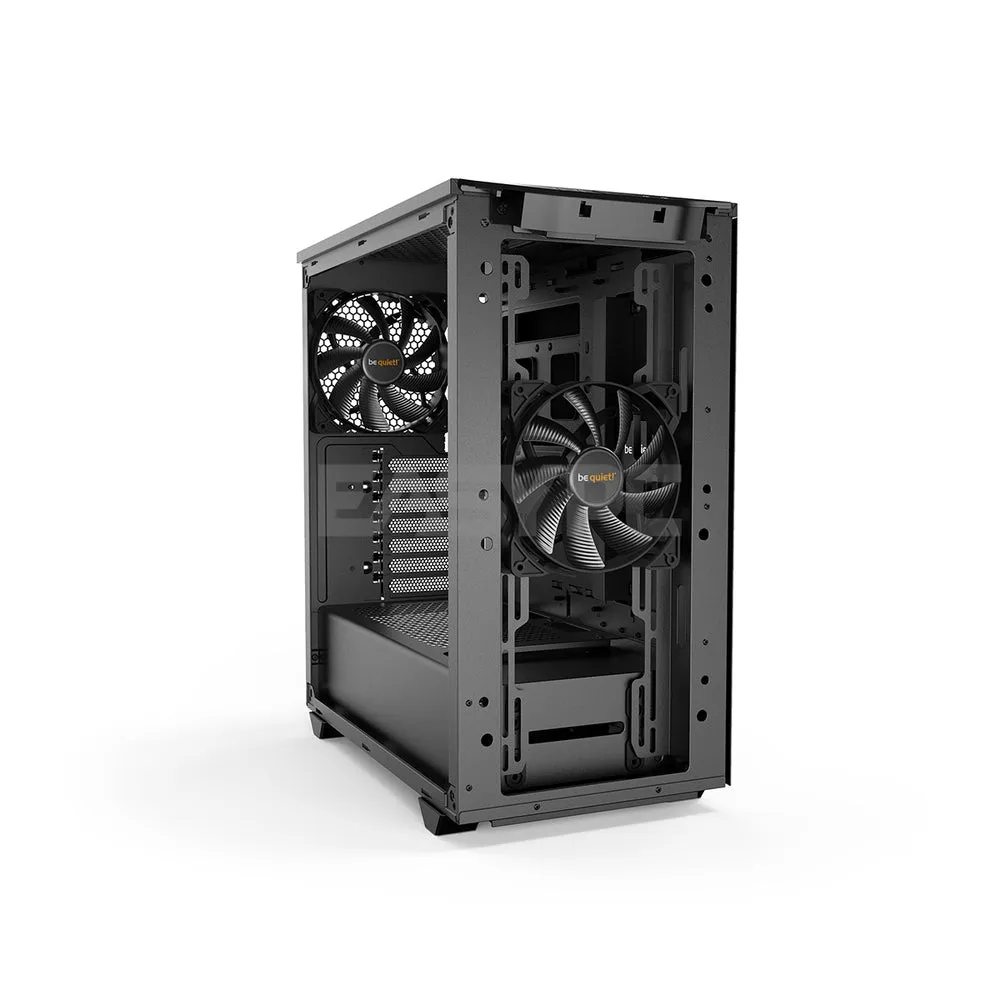 BeQuiet Pure Base 500 Tempered Glass, 2x 140mm Fans Window Black, White & Metallic Gray, Two Preinstalled Pure Wings 2 140mm fans Mid-Tower Case 4JTP