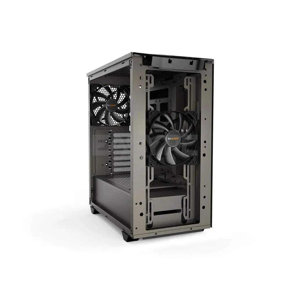 BeQuiet Pure Base 500 Tempered Glass, 2x 140mm Fans Window Black, White & Metallic Gray, Two Preinstalled Pure Wings 2 140mm fans Mid-Tower Case 4JTP