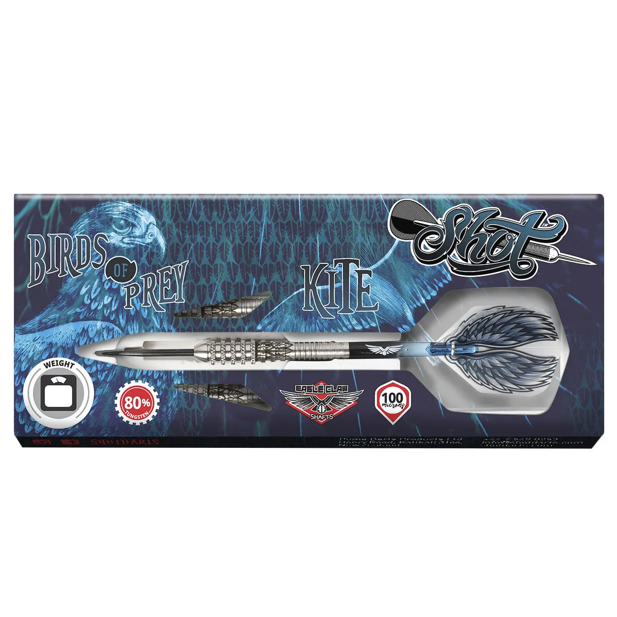 Birds of Prey Kite 80% Tungsten Steel Tip Darts by Shot