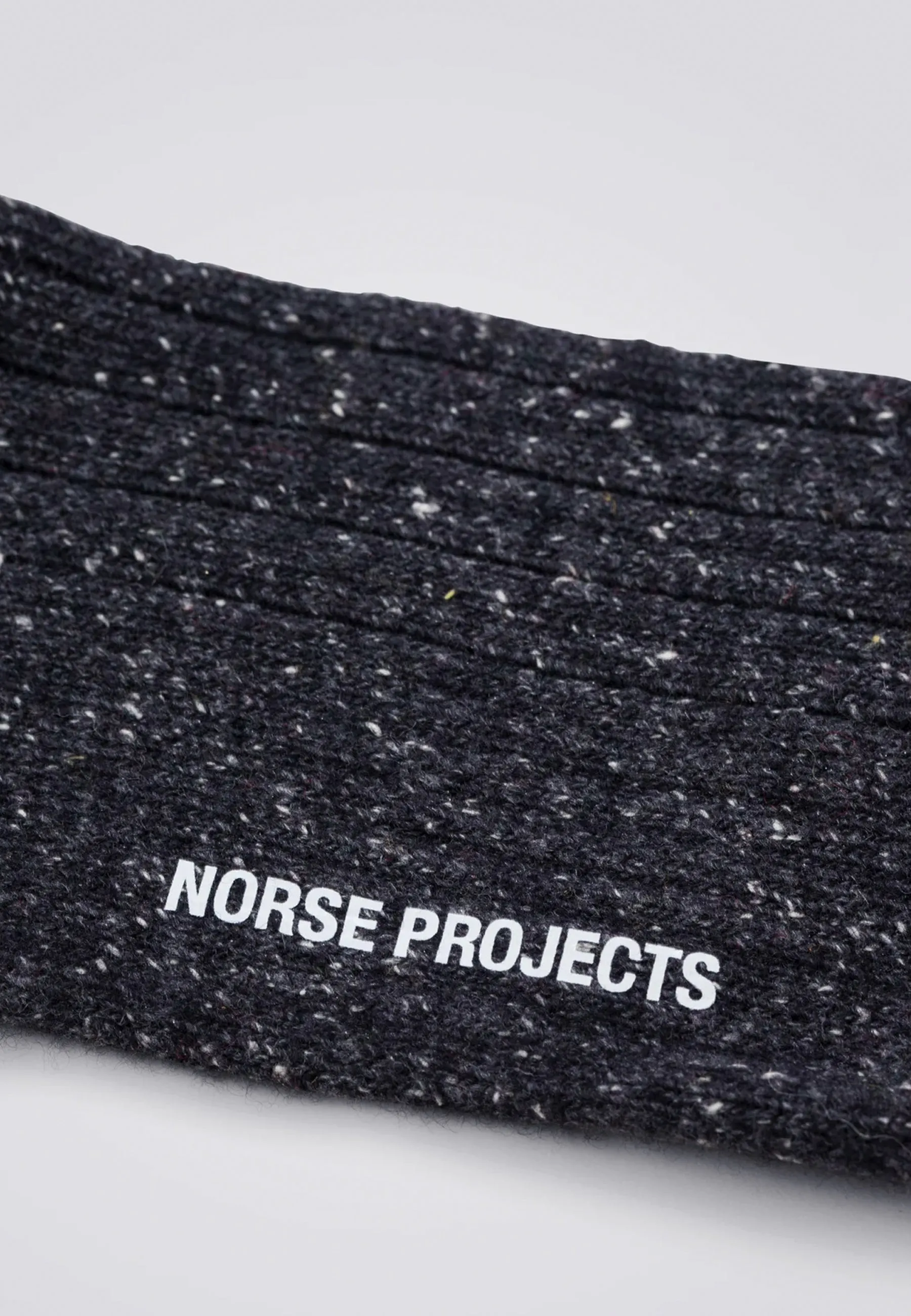 Bjarki Neps Wool Rib Socks - Charcoal Melange